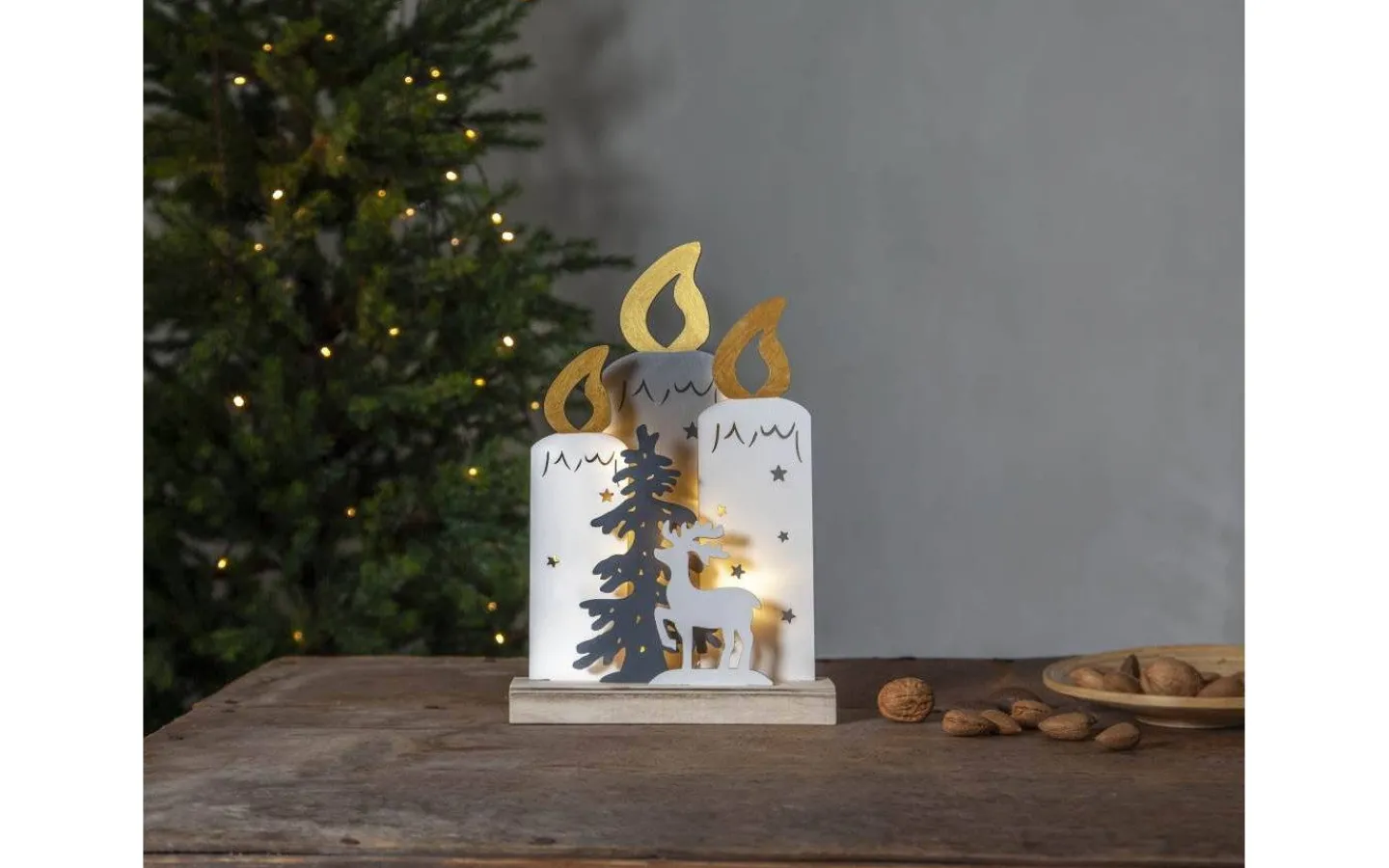 Star Trading Fauna Batteridriven Ljusstake Ljus med Timer 34cm* Batteridrivna Adventsljusstakar|Visa Alla Adventsljusstakar