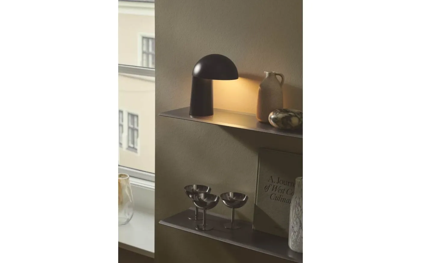 Faye Uppladdningsbar Bordslampa 21cm Svart