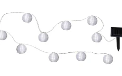 Festival Solcellsdriven Ljusslinga Risbollar Vit, 2,7m LED