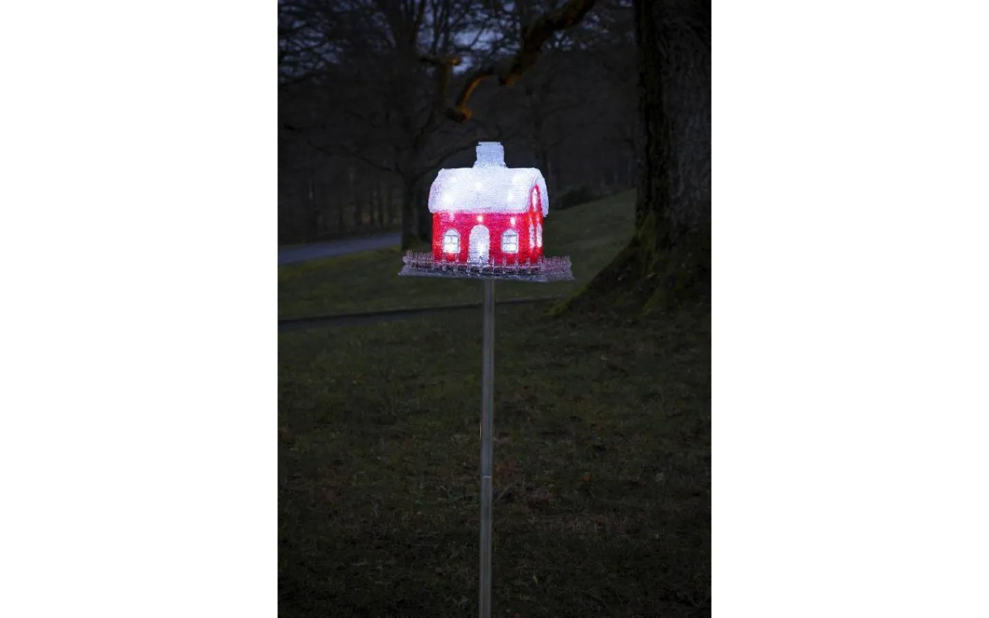 Konstsmide Fågelbord med Spett 92cm Neutralvit IP44* Julpynt Utomhus