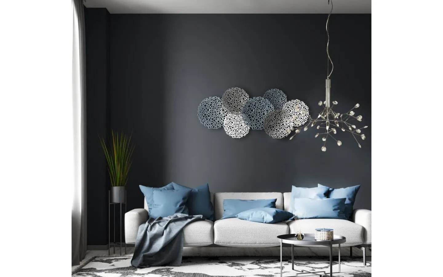 Vardagsrum|Stora Taklampor Ø50-69 Cm<Aneta Fiesta Taklampa 59cm Krom