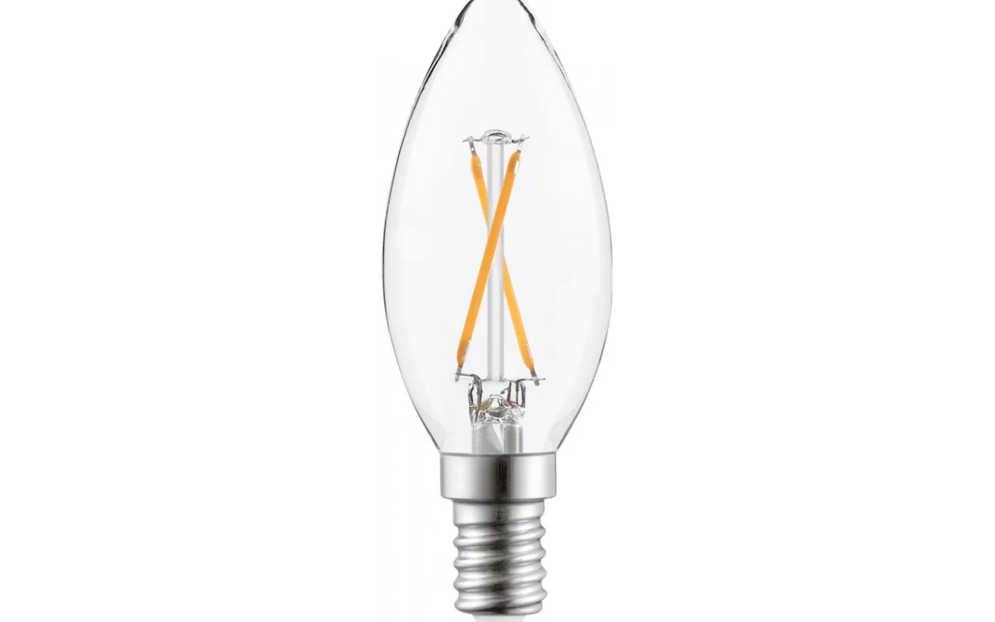 Filament LED-lampa, kron, klar, 2,5W, E14, 230V, MB