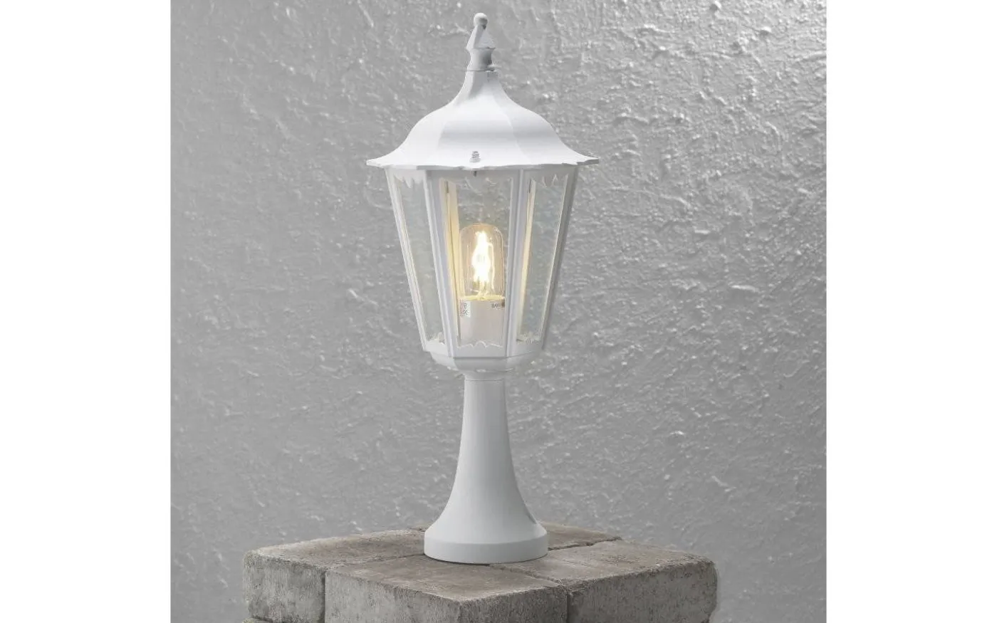 Firenze Grindstolpslykta Vit IP43