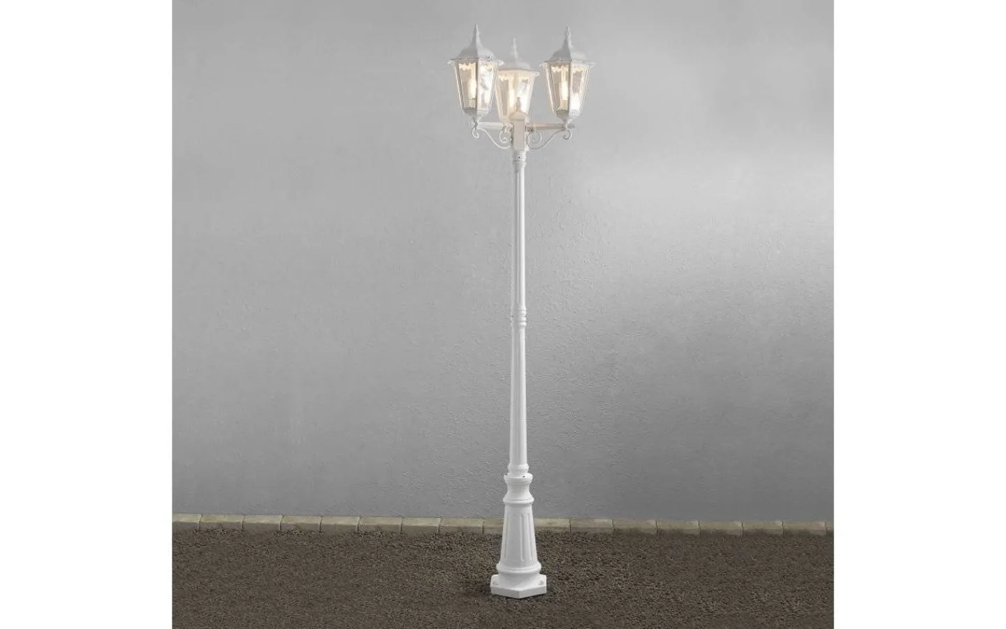 Konstsmide Firenze Stolplykta 2,2m 3xE27 Vit IP43* Kompletta Stolplyktor