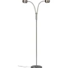 ArmaturHantverk Fladen Golvlampa 2L 140cm Nickel* Golvläslampor