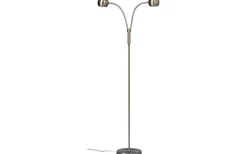 ArmaturHantverk Fladen Golvlampa 2L 140cm Nickel* Golvläslampor