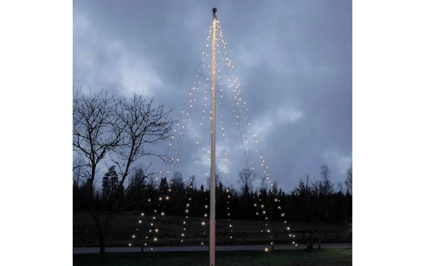 Flaggstångsbelysning<Star Trading Flaggstångsbelysning Crispy Ice White 7m 360LED IP44