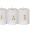 Batteri Julpynt Inomhus|Flamme Batteriljus (Hela Serien)<Star Trading Flamme Advent LED Blockljus 4-pack Vit