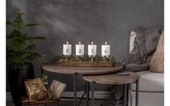 Batteri Julpynt Inomhus|Flamme Batteriljus (Hela Serien)<Star Trading Flamme Advent LED Blockljus 4-pack Vit