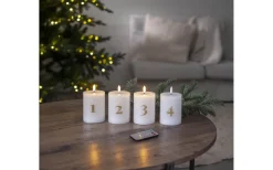 Batteri Julpynt Inomhus|Flamme Batteriljus (Hela Serien)<Star Trading Flamme Advent LED Blockljus 4-pack Vit