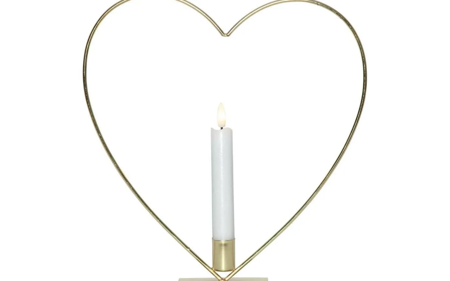 Star Trading Flamme Batteridriven Bordsdekoration Hjärta 28cm Mässing* Inomhusdekorationer Batteri|Flamme Batteriljus (Hela Serien)