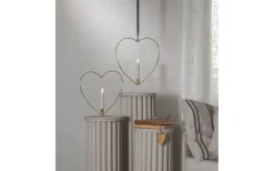 Star Trading Flamme Batteridriven Bordsdekoration Hjärta 28cm Mässing* Inomhusdekorationer Batteri|Flamme Batteriljus (Hela Serien)