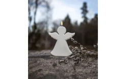 Flamme Batteridriven Gravljus Angel 18cm Timer 200h Vit IP44