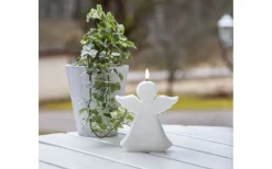 Flamme Batteridriven Gravljus Angel 18cm Timer 200h Vit IP44