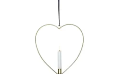 Flamme Batteridriven Hängande Dekoration Hjärta 28cm Mässing