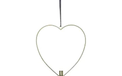 Flamme Batteridriven Hängande Dekoration Hjärta 28cm Mässing