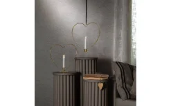 Flamme Batteridriven Hängande Dekoration Hjärta 28cm Mässing