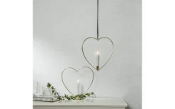 Flamme Batteridriven Hängande Dekoration Hjärta 28cm Mässing