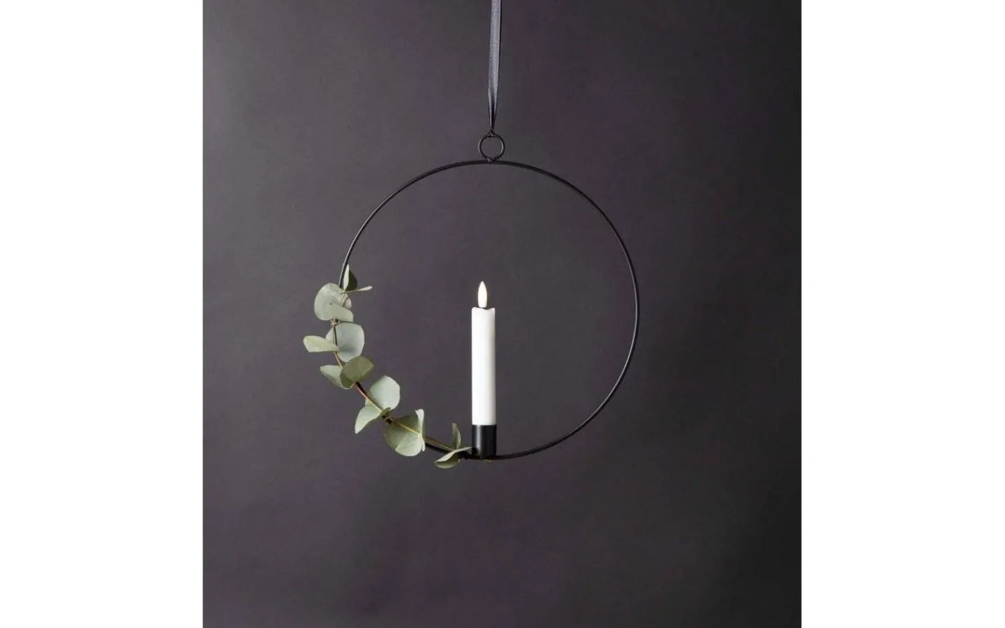 Inomhusdekorationer Batteri|Flamme Batteriljus (Hela Serien)<Star Trading Flamme Batteridriven Hängande Dekoration Ring 28cm Svart