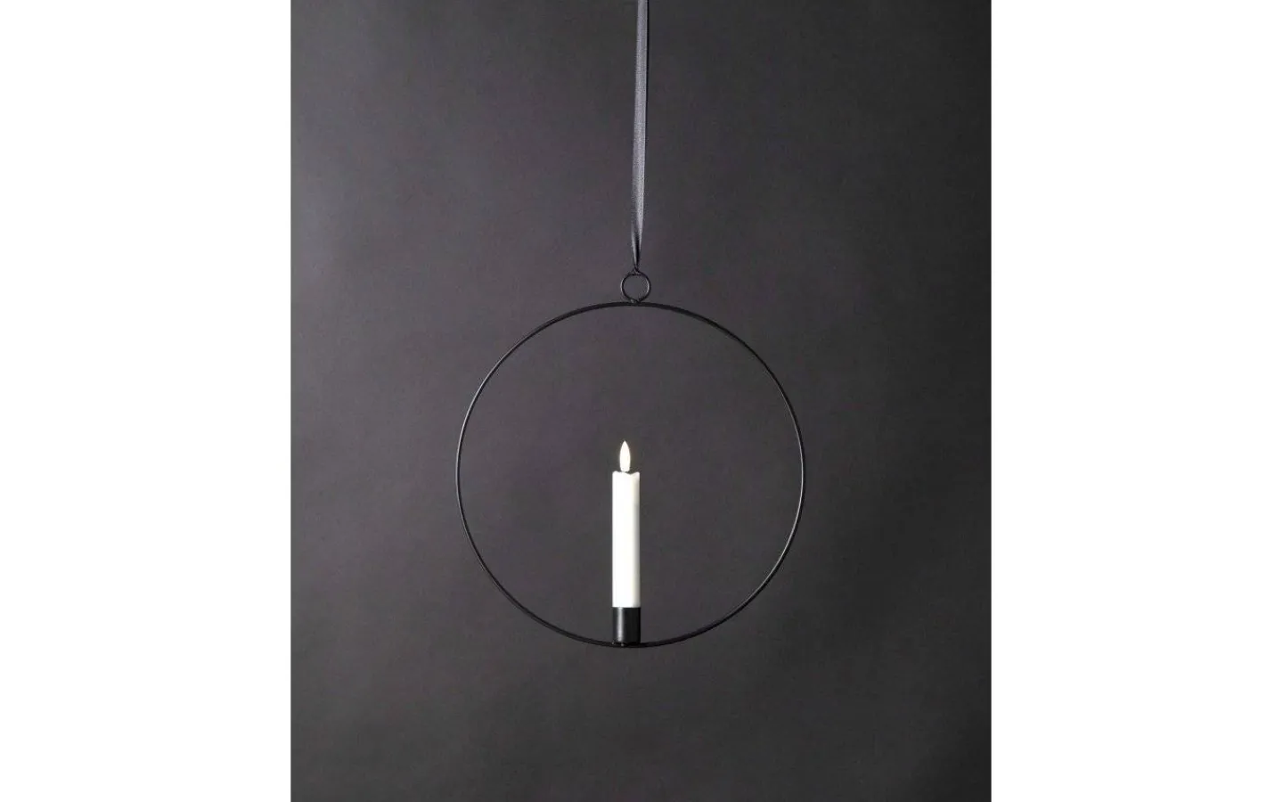 Inomhusdekorationer Batteri|Flamme Batteriljus (Hela Serien)<Star Trading Flamme Batteridriven Hängande Dekoration Ring 28cm Svart