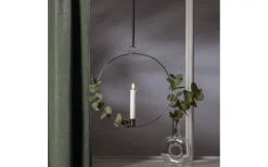 Star Trading Flamme Batteridriven Hängande Dekoration Ring 28cm Silver* Inomhusdekorationer Batteri|Flamme Batteriljus (Hela Serien)