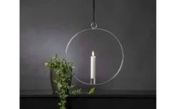 Star Trading Flamme Batteridriven Hängande Dekoration Ring 28cm Silver* Inomhusdekorationer Batteri|Flamme Batteriljus (Hela Serien)