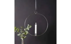 Star Trading Flamme Batteridriven Hängande Dekoration Ring 28cm Silver* Inomhusdekorationer Batteri|Flamme Batteriljus (Hela Serien)