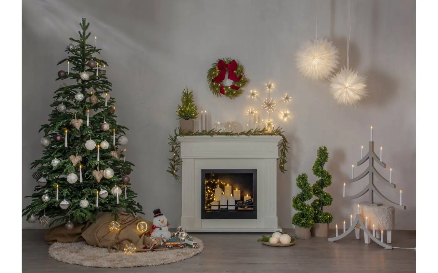 Flamme Batteridriven Julgransbelysning 16L LED Inomhus