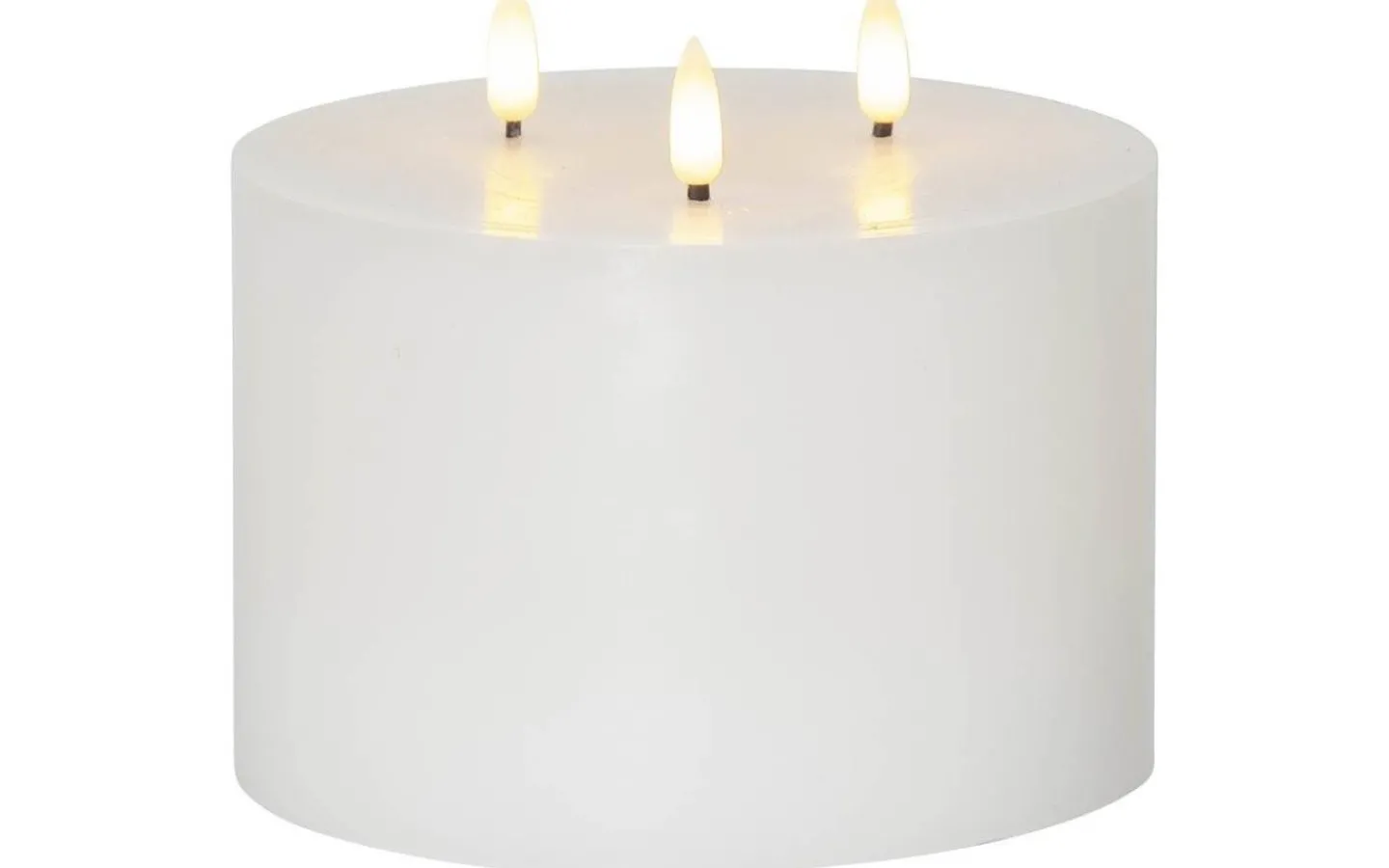 Star Trading Flamme Batteridrivet Blockljus m. 3-lågor 13cm Vit* Flamme Batteriljus (Hela Serien)|Flamme Batteriljus (Hela Serien)