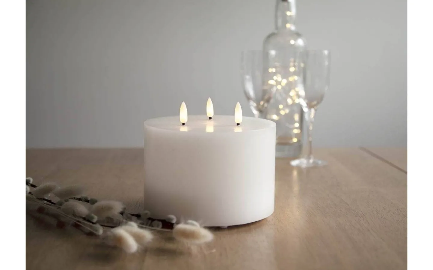 Star Trading Flamme Batteridrivet Blockljus m. 3-lågor 13cm Vit* Flamme Batteriljus (Hela Serien)|Flamme Batteriljus (Hela Serien)