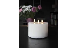 Star Trading Flamme Batteridrivet Blockljus m. 3-lågor 13cm Vit* Flamme Batteriljus (Hela Serien)|Flamme Batteriljus (Hela Serien)