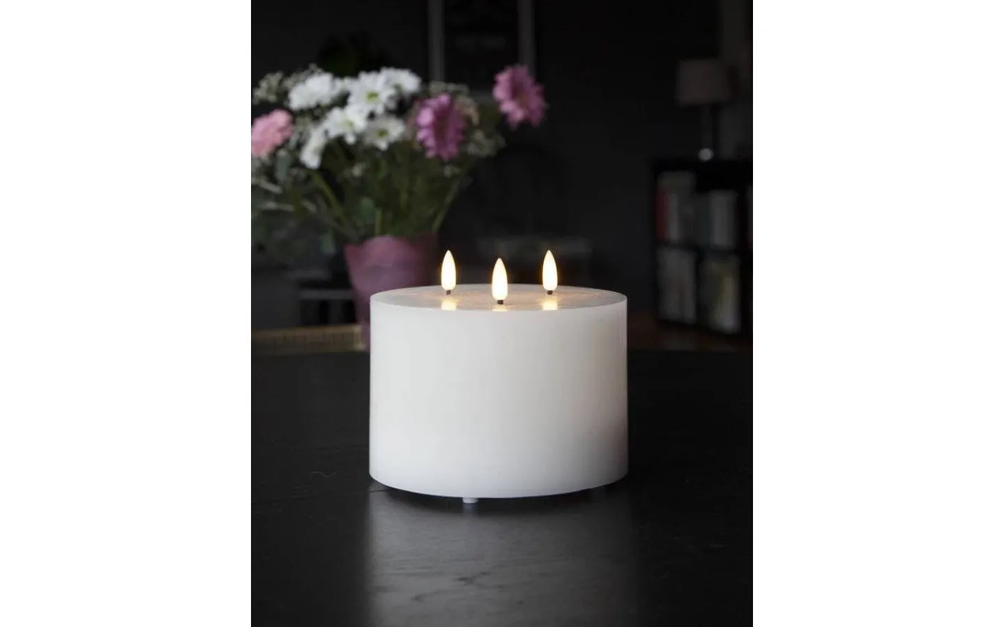 Star Trading Flamme Batteridrivet Blockljus m. 3-lågor 13cm Vit* Flamme Batteriljus (Hela Serien)|Flamme Batteriljus (Hela Serien)