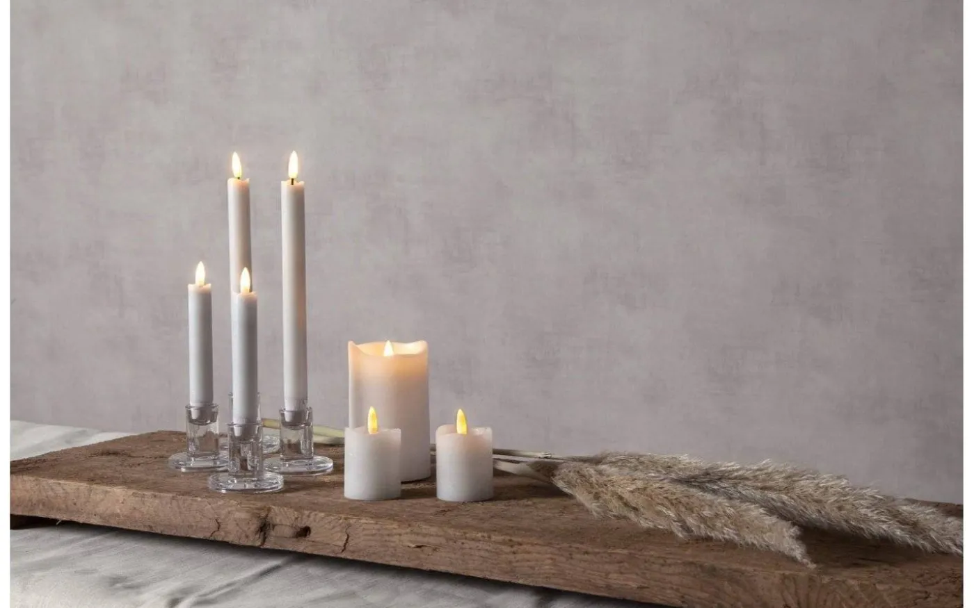 Flamme Batteridrivet Blockljus 15cm Vit