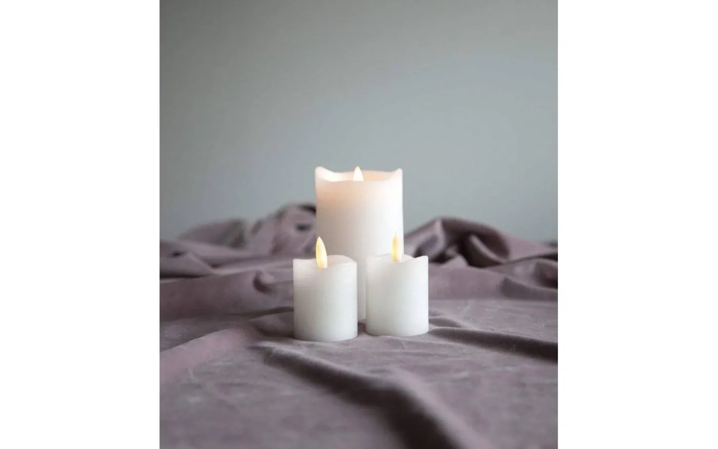 Flamme Batteridrivet Blockljus 15cm Vit