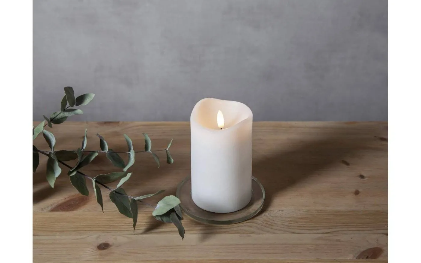 Flamme Batteridrivet Blockljus 15cm Vit