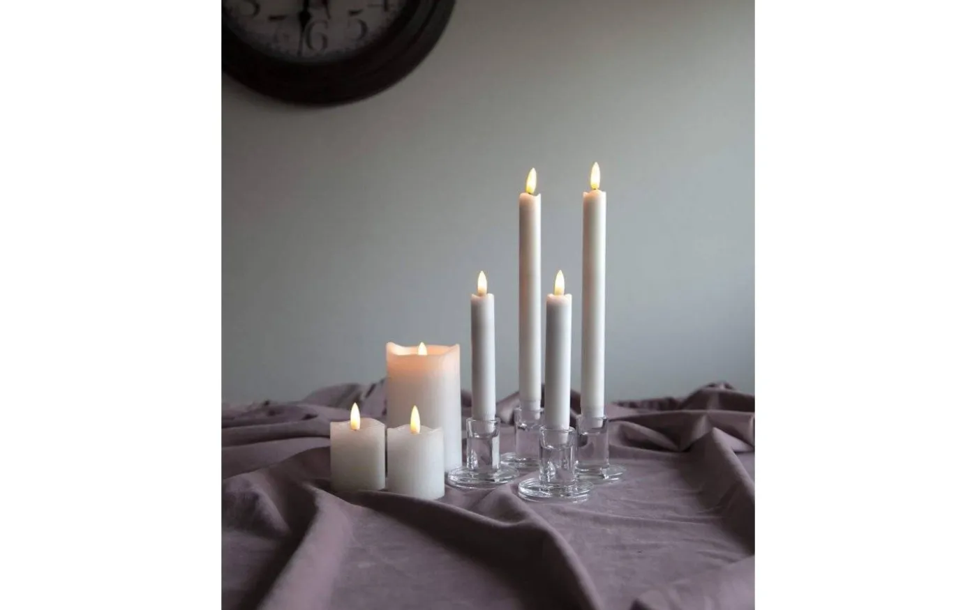 Flamme Batteridrivet Blockljus 15cm Vit