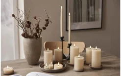 Flamme Batteriljus (Hela Serien)|Flamme Batteriljus (Hela Serien)<Star Trading Flamme Batteridrivna Antikljus 28cm Slim 2-pack med Fjärr. Beige