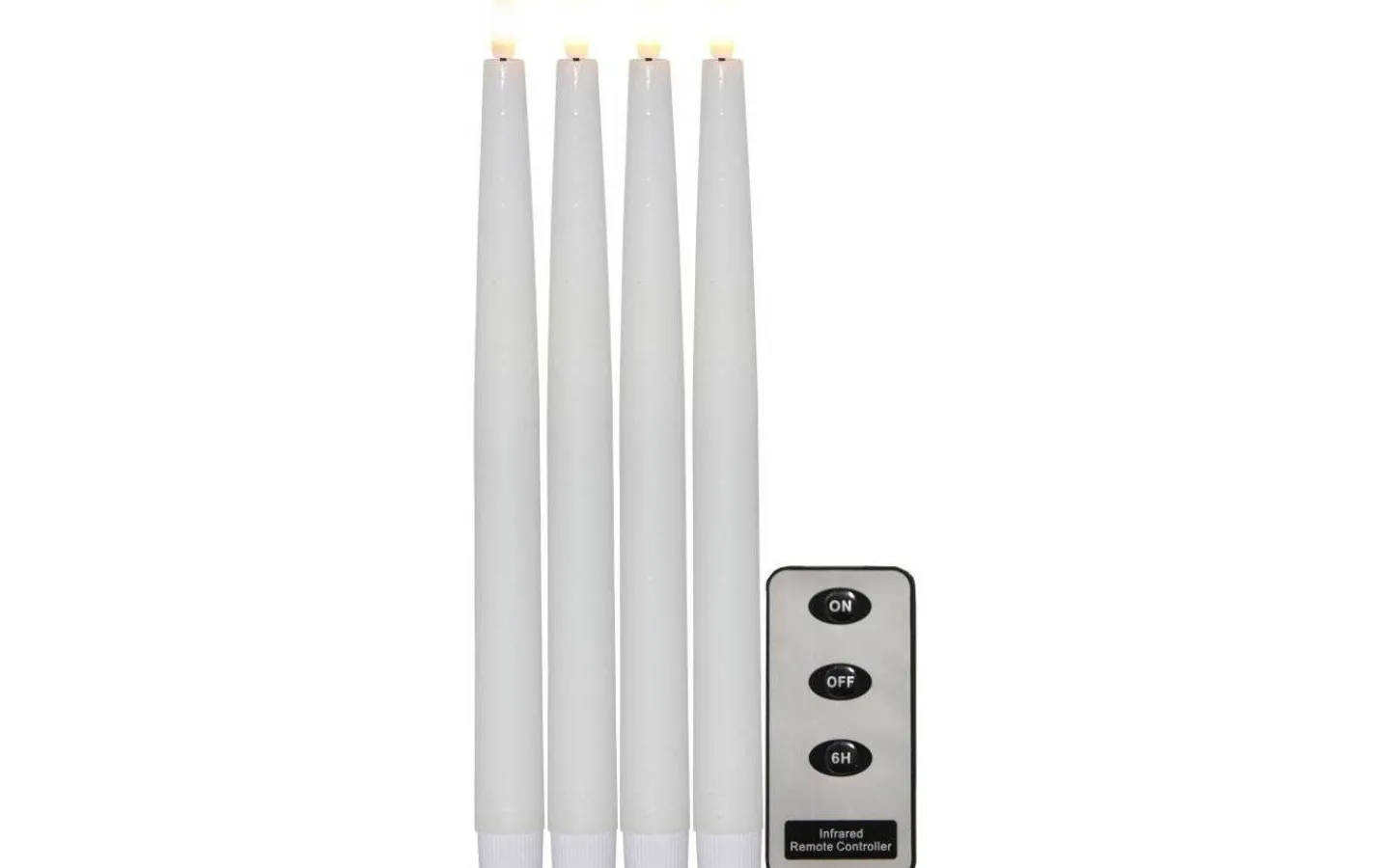 Flamme Batteriljus (Hela Serien)|Flamme Batteriljus (Hela Serien)<Star Trading Flamme Batteridrivna Antikljus 29cm 4-Pack med Fjärr. Vit