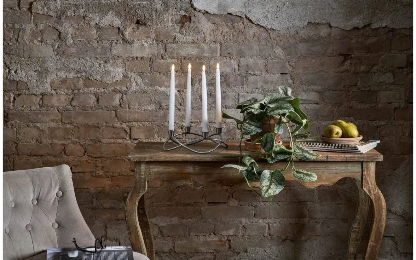 Flamme Batteriljus (Hela Serien)|Flamme Batteriljus (Hela Serien)<Star Trading Flamme Batteridrivna Antikljus 29cm 4-Pack med Fjärr. Vit