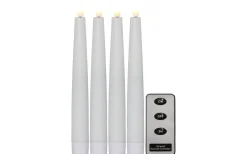 Flamme Batteriljus (Hela Serien)|Flamme Batteriljus (Hela Serien)<Star Trading Flamme Batteridrivna Antikljus 20cm 4-Pack med Fjärr. Vit