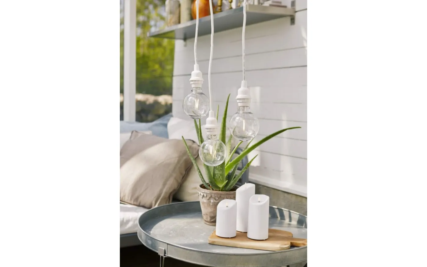 Flamme Blockljus 13cm Utomhusbruk Vit