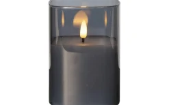Flamme Blockljus i Glas 12,5cm Svart