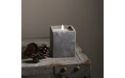 Star Trading Flamme Cem Batteridrivet Blockljus 12cm Grå* Flamme Batteriljus (Hela Serien)|Flamme Batteriljus (Hela Serien)