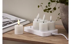 Flamme Charge Uppladdningsbara Votivljus 6st Vit
