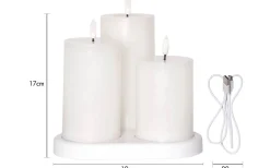 Star Trading Flamme Charge Uppladdningsbara Blockljus 3-pack* Flamme Batteriljus (Hela Serien)|Flamme Batteriljus (Hela Serien)