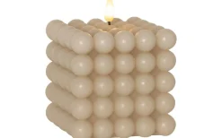 Flamme Batteriljus (Hela Serien)|Flamme Batteriljus (Hela Serien)<Star Trading Flamme Dot Batteridrivet Blockljus 12,5cm Beige