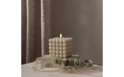 Flamme Batteriljus (Hela Serien)|Flamme Batteriljus (Hela Serien)<Star Trading Flamme Dot Batteridrivet Blockljus 12,5cm Beige