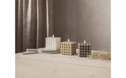 Flamme Batteriljus (Hela Serien)|Flamme Batteriljus (Hela Serien)<Star Trading Flamme Dot Batteridrivet Blockljus 12,5cm Beige