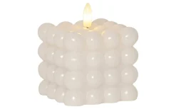 Flamme Dot Batteridrivet Blockljus 9,5cm Vit