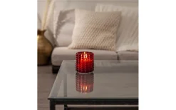 Star Trading Flamme Dotty Ljuslykta 9,5cm Röd* Batteri Julpynt Inomhus|Ljuslyktor